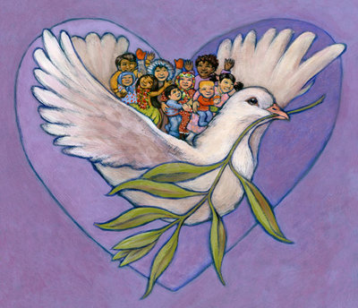 peace dove with children